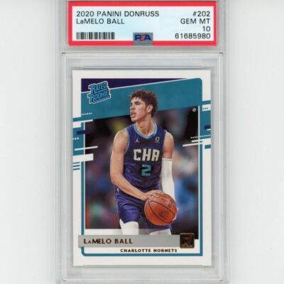 Graded 2020-21 Panini Donruss LAMELO BALL #202 Rated Rookie RC