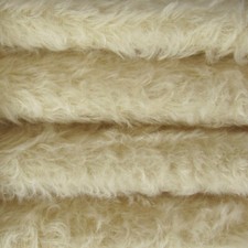 1/4 yd 325S/C Cream INTERCAL 5/8" Semi-Sparse Curly German Mohair Fur Fabric