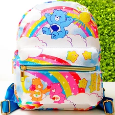 Care Bears Mini Backpack Ladies Purse 10" Faux Leather Girls Authentic