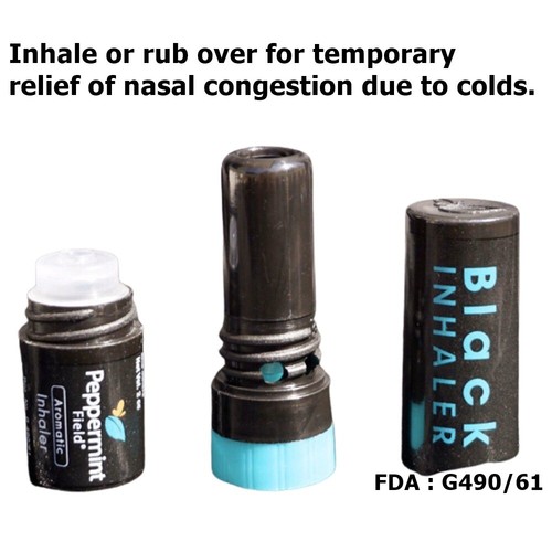 Peppermint Field Black Inhaler Pencil Thai Traditional Aromatically Refreshing 2 - Picture 2 of 6