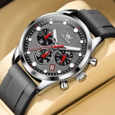 Waterproof Quartz Watch Men OLEVS Luxury Luminous Business Date Men's Strap