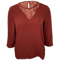 Vero Moda Damen Bluse Top Shirt Chiffon Gr. Xs Farbe Braun Neu