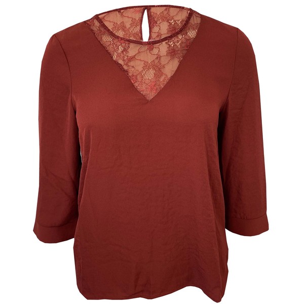 Vero Moda Damen Bluse Top Shirt Chiffon Gr. Xs Farbe Braun Neu-image