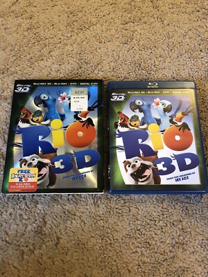 Rio 3D ( 3D/2D Bluray, No DVD, 2011) W/  Excellent Slipcover