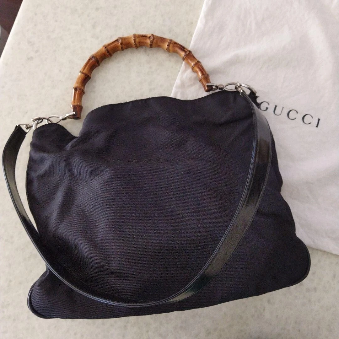 Gucci bamboo black bag sale