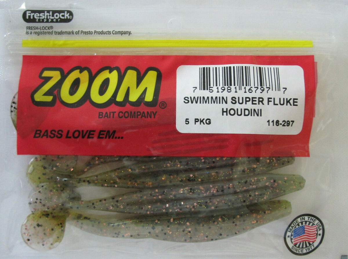 Zoom Bait Swimmin Super Fluke JR - 10 Pack 4 Inch Swimbait For Bass Fishing
