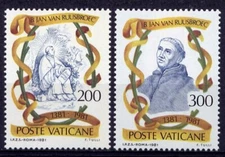 VATICAN Sc#692-3 1981 Jan van Ruusbroec, Flemish Mystic 500th Birth Anniv. MNH