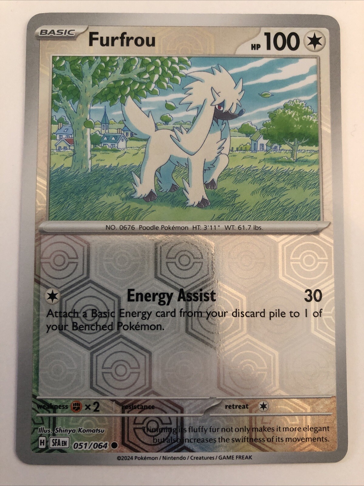 Pokémon TCG Shrouded Fable Furfrou Reverse Holofoil 051/064 NM