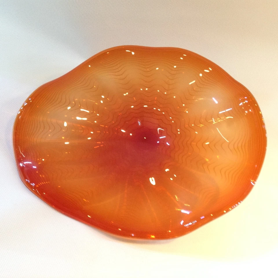 1Шт муранского стекла подвесная пластина круглый оранжевый настенный декор ручной работы блюдо D12" - Изображение 3 из 4