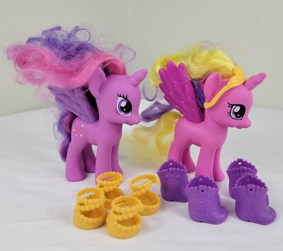 Princess Cadence Gold Tinsel Hair My Little Pony MLP 2010 Lot of 2 with Shoes