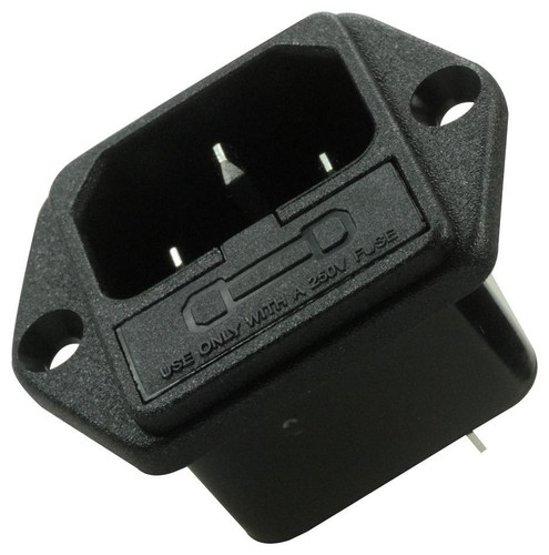 Montaje en panel de chasis con soporte de fusibles IEC C14 AC Power Entry Jack Outlet - Imagen 2 de 6