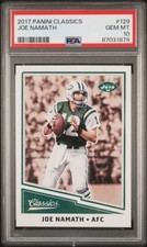 2017 Panini Classics Football Joe Namath Card #129 PSA GEM MT 10
