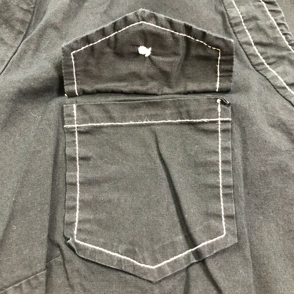 Carolina Colours Top女式20黑色短袖Popover纽扣口音衬衫 — 第 3/4 张图片