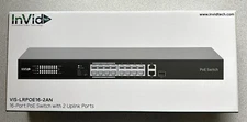 NEW INVID TECH VIS-LRPOE16-2AN POE 16-PORT ETHERNET SWITCH WITH 2 UPLINK PORTS