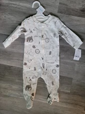 Carter's Neutral Bodysuit. Zoo Animals.  Footie Zip Up. Nwt