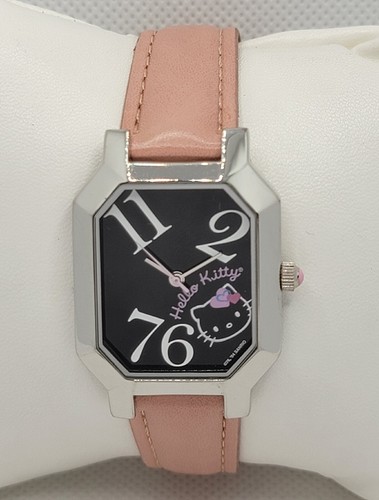 Hello Kitty Sanrio 2004 by Nelsonic Silver Tone Black Dial Pink Band Watch I1 - Picture 5 of 9