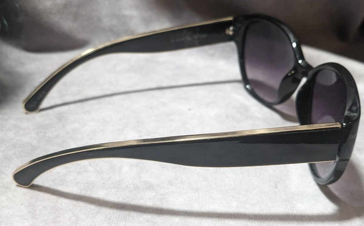 Kay by Kay Unger Black And Gold Sunglasses | eBay display picture 3