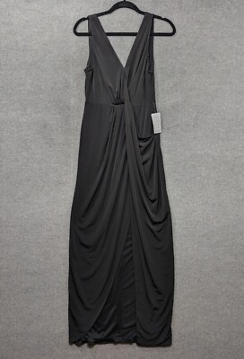 long sleeve formal dress for wedding guest Small 90s Dave & Johnny Black Beaded Low Back Maxi Dress – Flying Apple  Vintage main image 1