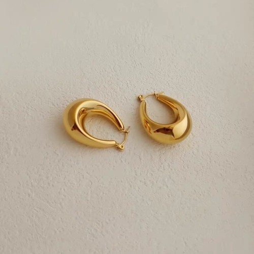 18ct Solid Gold Alta Handbag Hoops Earrings - 18K, Au750, large, chunky, stylish - Picture 5 of 10