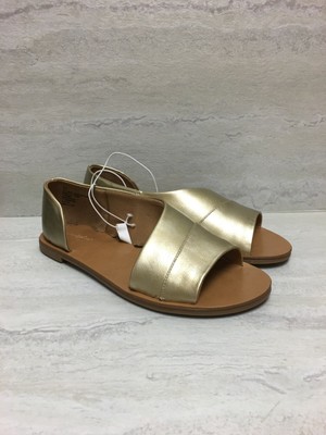 Universal Thread Women's Lissa Asymmetrical Slide Sandals Gold 5.5, New w/Defect 490960583857 | eBay