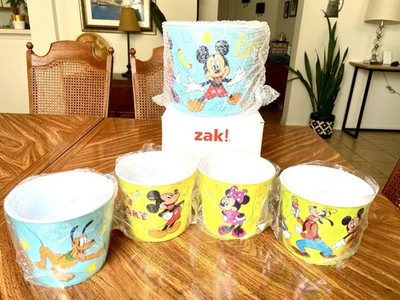 ZAK-DISNEY Popcorn Bucket Set Of 5 Mickey,Minnie,Goofy & Donald Duck! New