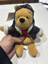 Disney Pilot Pooh 8  Mini Bean Bag Winnie The Pooh w Tag Plush Stuffed Toy
