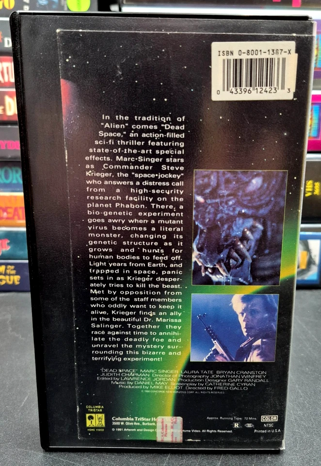Dead Space VHS 1990 Horror Sci Fi Vintage Concorde Marc Singer VG - Image 2 of 4