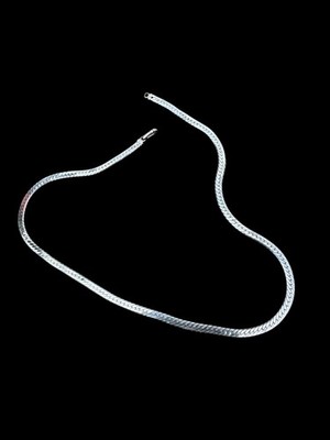 Vintage Sterlingsilber Serpentin Halskette Kette 16'' Italien 0,30 Feinunzen