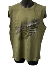 Harley Davidson Men's Loco Sleeveless Tank Top Olive Green 402948060