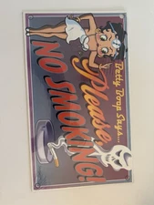 VINTAGE Betty Boop Says Please, NO SMOKING! Kitchen Sink Cardboard Sign Sealed!!