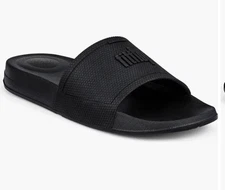 Fitflop Iqushion All Black Slides Sandals Slippers. Size 7/38. NIB!