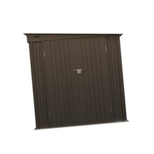8x6FT Galvanized Steel Outdoor Storage Shed with Lockable Doors  PC Light