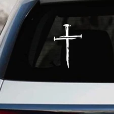 Cross Nails Vinyl Die Cut Decal Sticker - Jesus Christ Christian Religious God