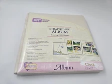 New 12x12 Cloth 2002 WESTRIM CRAFTS Scrapbook ALBUM Natural CREAM Strap HINGE