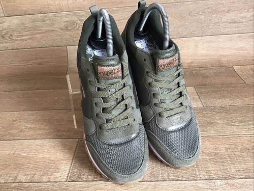 Scarpe da ginnastica Skechers donna Golden Gurl verde oliva UK 8 - EU 41 - US 10,5 NUOVE - Foto 5 di 13