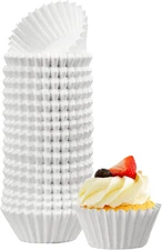500Pcs Mini Cupcake Liners, White Muffin Liners, No Smell, Greaseproof Paper Bak
