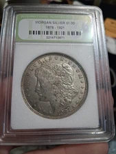 1921 Morgan Silver Dollar $1 Encased Coin Toned With Great Detail 