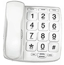  TBBP-4-WH Telephone for Seniors - Large Button Landline Phone for Elderly 