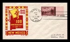 100TH ANNIVERSARY OF NEW MEXICO FDC KEN BOLL CACHET FIRST DAY