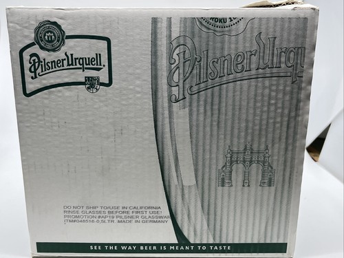 Vintage Nuovo Set 6 Bicchieri Birra Ceca Pilsner Urquell 0,5 L Rastal Made Germany - Foto 12 di 15