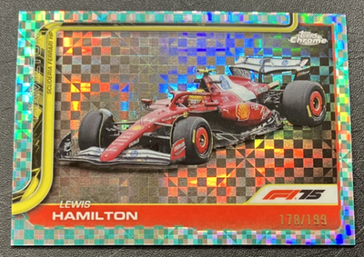 170/199 Aqua Checker Lewis Hamilton #76 Ferrari - 2025 Topps