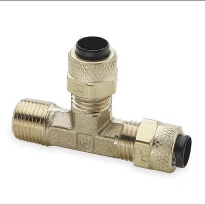 Parker 171P-6-4 3/8'' Compression X 1/4'' Mnpt Brass Run Tee 10Pk