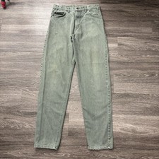 Vintage Levis 550 Orange Tab Jeans USA Made Green Size 31x34 Relaxed Fit 90s