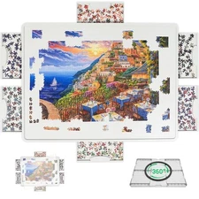 Rotating Puzzle Board for 1500 Pieces with 6 Sliding Drawers and Cover – 360°...