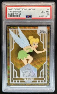 2023 Topps Chrome Disney 100 Tinker Bell Gold Wave Refractor #/50 PSA 10
