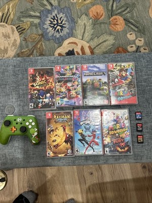 Nintendo Switch Games Bundle With Yoshi  Controller And 10 Games