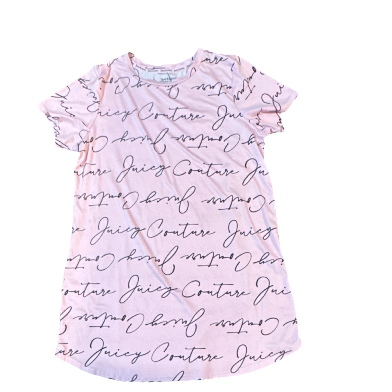 Juicy Couture Pink Graphic Logo Jersey Sleepshirt Short Sleeve Size L