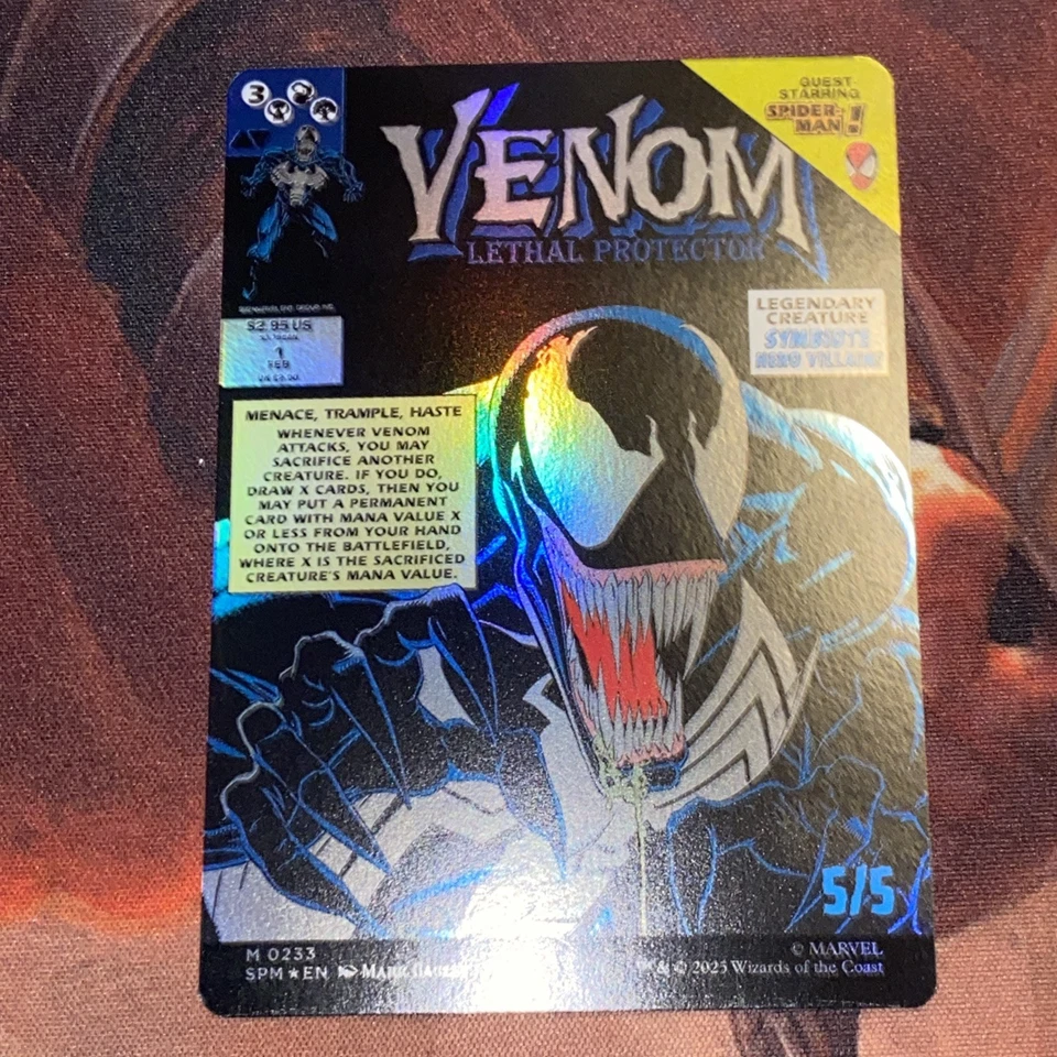 Eddie Brock Venom Lethal Protector X1 Mtg Spider Man Nm Foil Borderless 0233 - Image 4 of 4