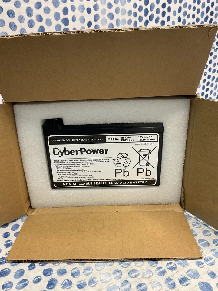 Cartucho de batería de repuesto CyberPower RB1290 UPS Foto 2 de 2