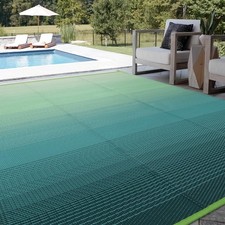 Outdoor Rug Waterproof 8x10, 8' x 10' (Rectangular), Green Blue-aurora